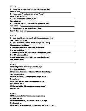 Bài tập về Câu tường thuật trong Tiếng anh lớp 8